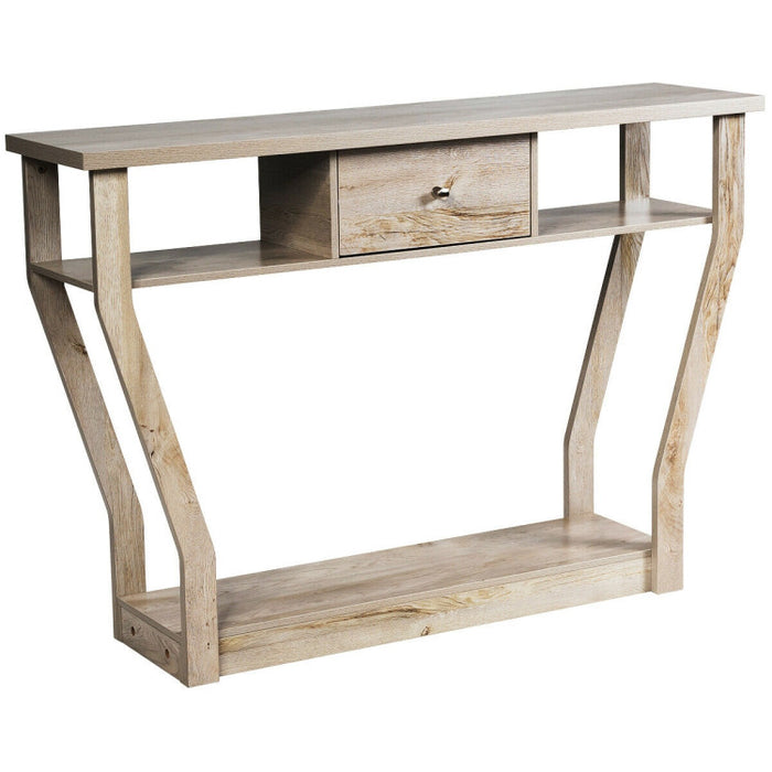 Console Hall Table with Storage Drawer and Shelf