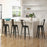 30 Inch Set of 4 Modern Metal Industrial Bar Stools with Removable High Back