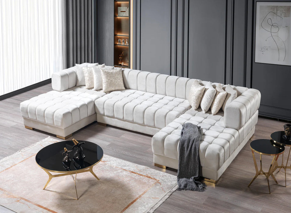 Ariana Velvet Double Chaise Sectional