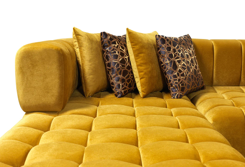 Ariana Velvet Double Chaise Sectional