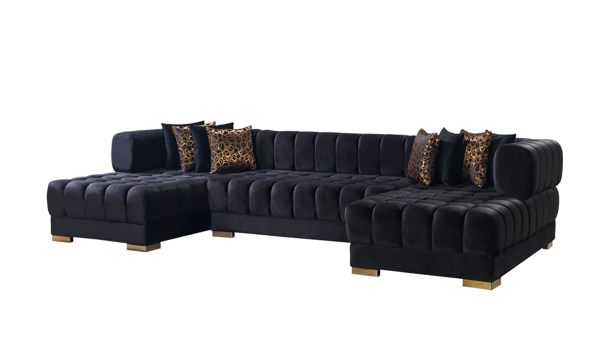 Ariana Velvet Double Chaise Sectional