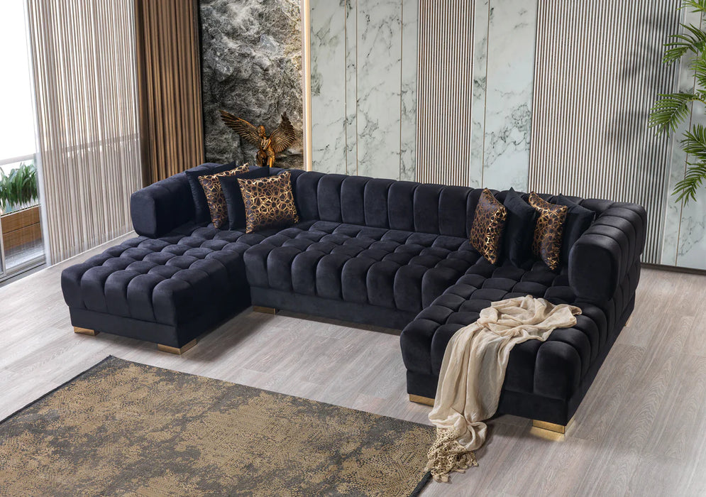 Ariana  Velvet  Double Chaise Sectional