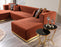 Juliana Velvet Double Chaise Sectional