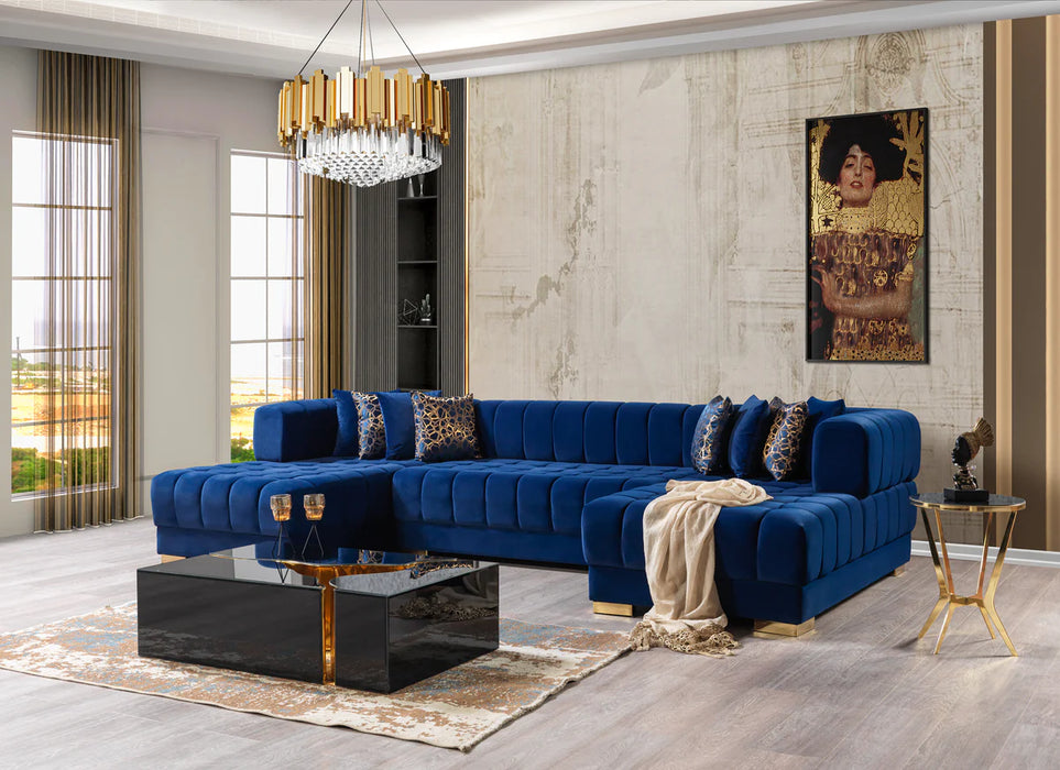 Ariana  Velvet  Double Chaise Sectional