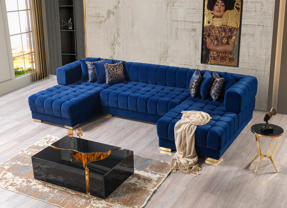 Ariana  Velvet  Double Chaise Sectional