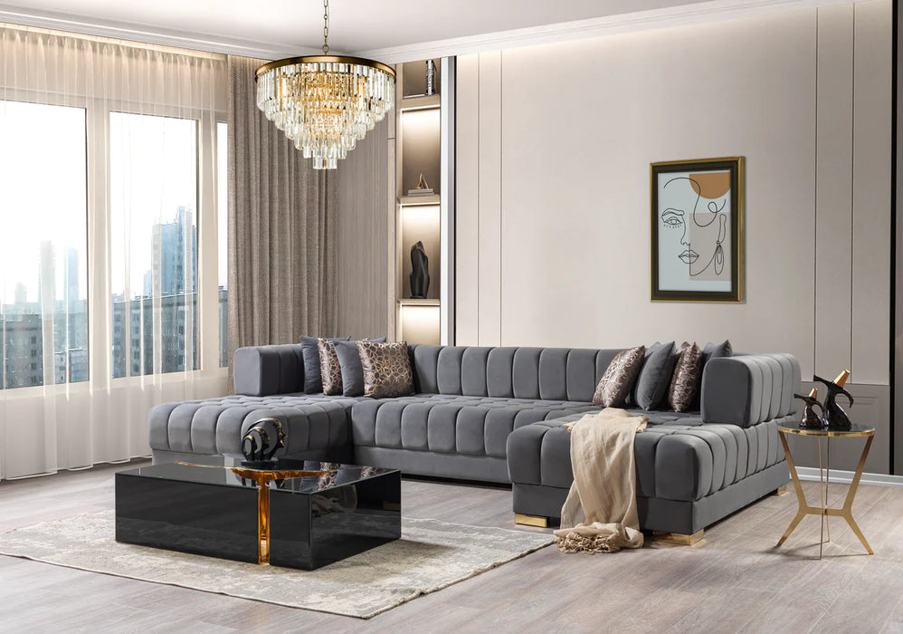 Ariana Velvet  Double Chaise Sectional