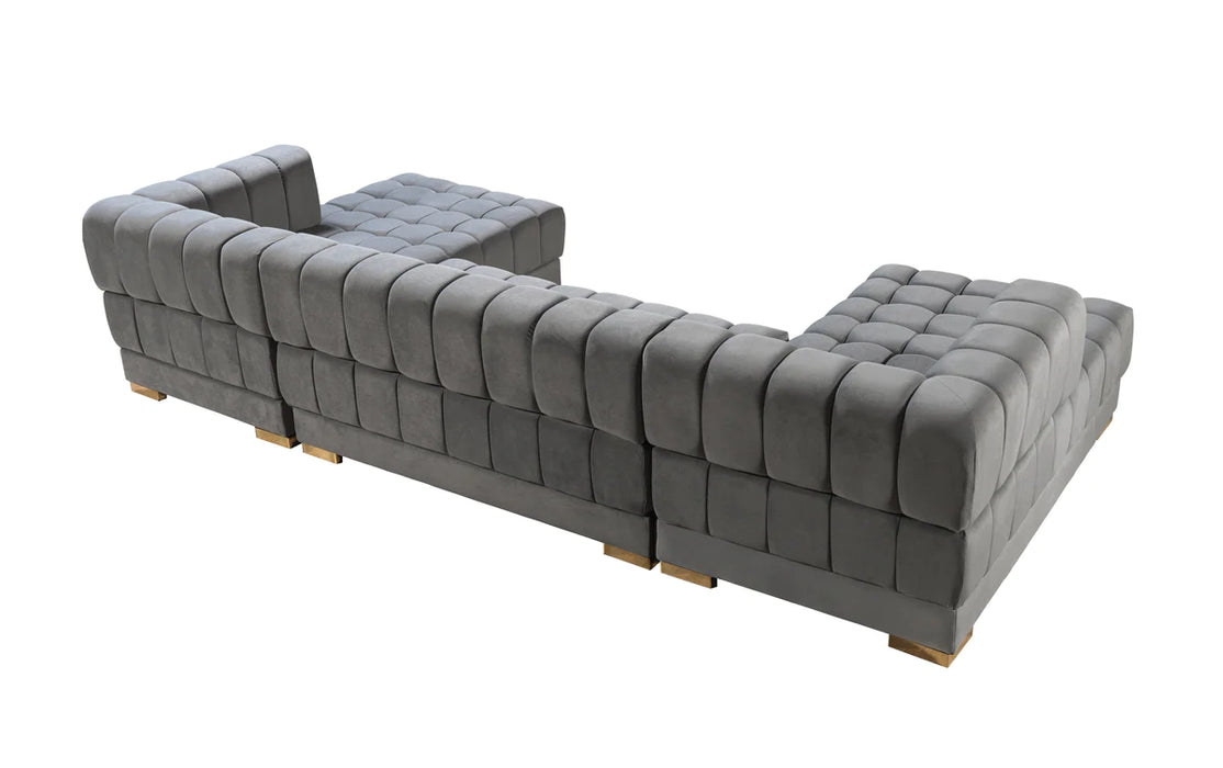 Ariana  Velvet  Double Chaise Sectional