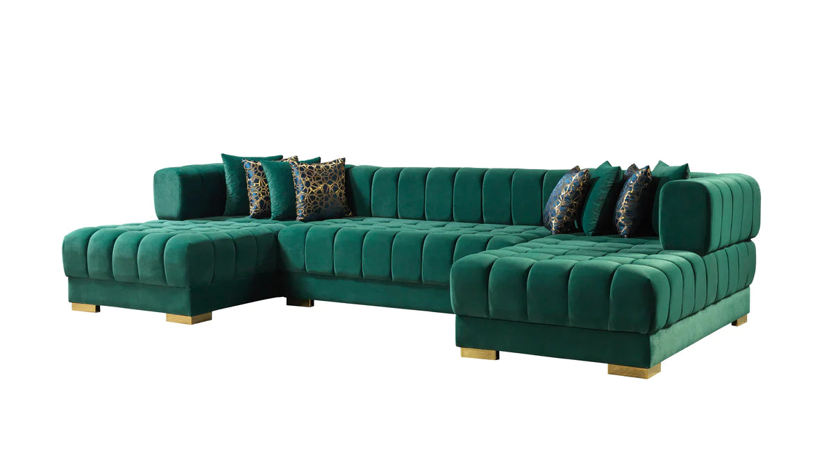 Ariana  Velvet  Double Chaise Sectional