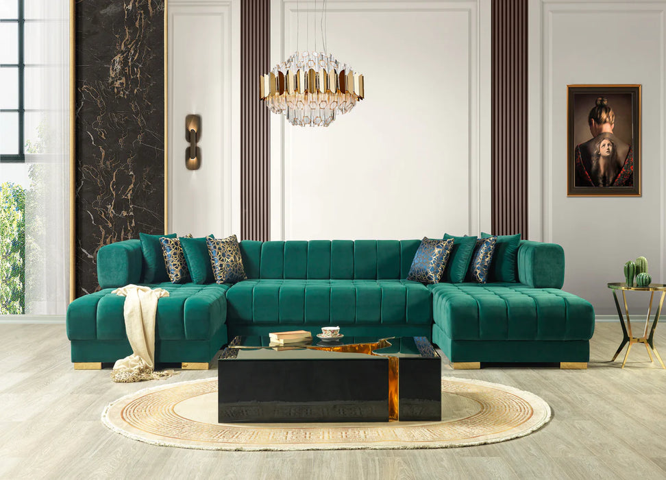 Ariana Velvet Double Chaise Sectional