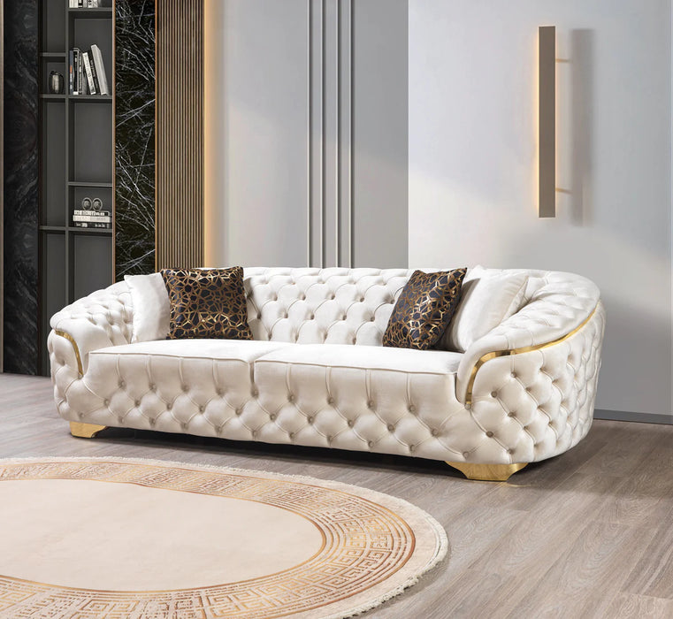 Lupino Ivory Velvet Sofa & Loveseat