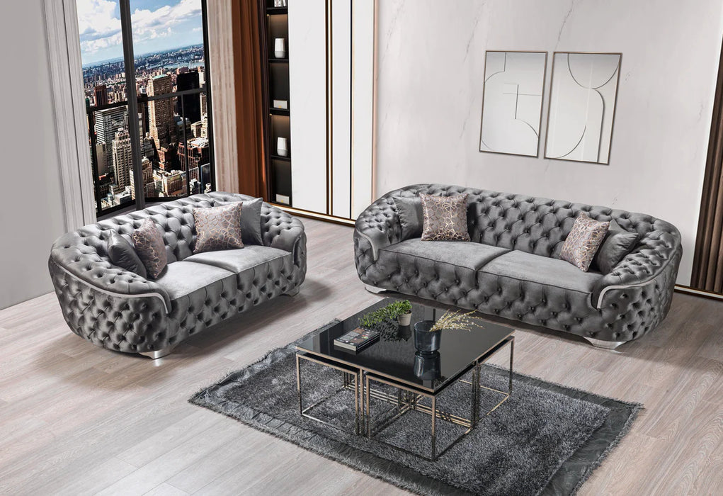 Lupino Velvet Living Room Set