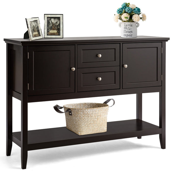 Wooden Sideboard Buffet Console Table with Drawers and Storage