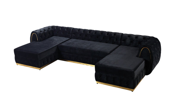 Jessie Velvet Double Chaise Sectional