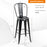 30 Inch Set of 4 Modern Metal Industrial Bar Stools with Removable High Back