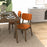 Burnt Orange Velvet Solid Back Side Chair (Set Of 2)