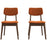 Burnt Orange Velvet Solid Back Side Chair (Set Of 2)