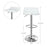 Set of 2 Modern Design Adjustable PU Leather Backless Bar Stools