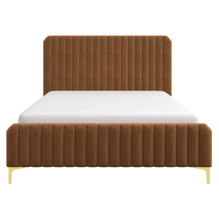 Bethany Velvet Upholstered Platform Bed Queen