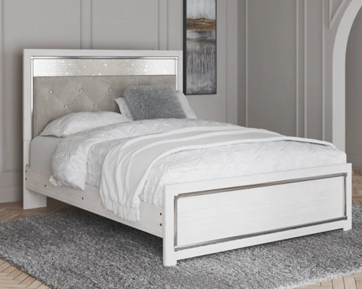 Altyra Panel Bed with Upholstered Headboard
