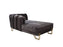 Santana Smoke Velvet Double Chaise Sectional