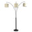 Royal 3-Arm Metal Arc Floor Lamp, Oil Rubbed Bonze with Linen Shade, 4 way Rotary Switch