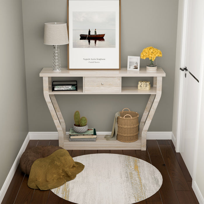 Console Hall Table with Storage Drawer and Shelf