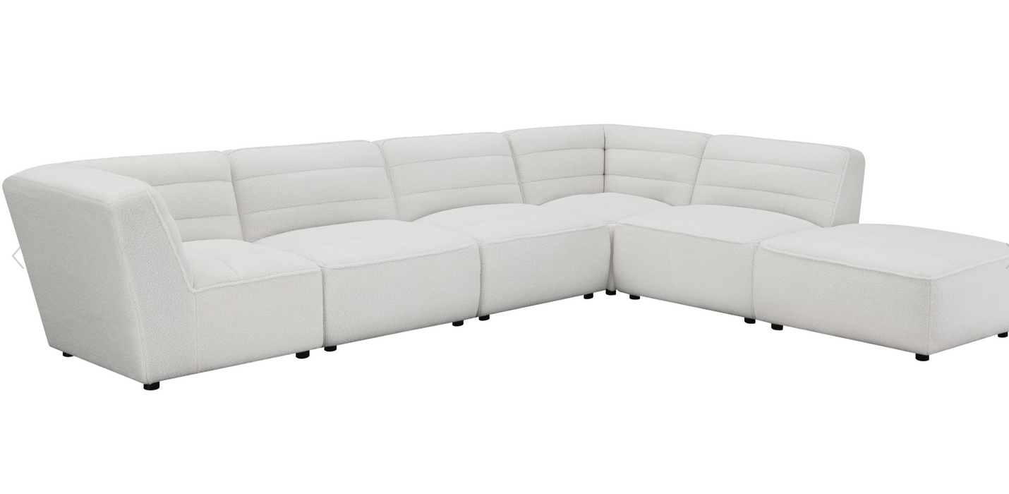 Sunny 6-Piece Upholstered Sectional Natural