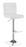 Bianca Upholstered Adjustable Bar Stool White and Chrome