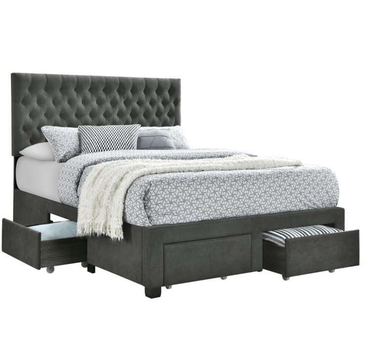 Soledad Full 4-drawer Button Tufted Storage Bed