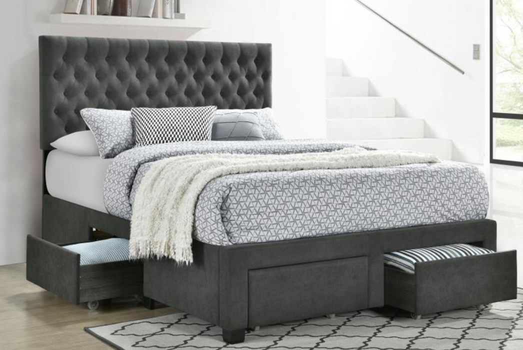 Soledad Full 4-drawer Button Tufted Storage Bed