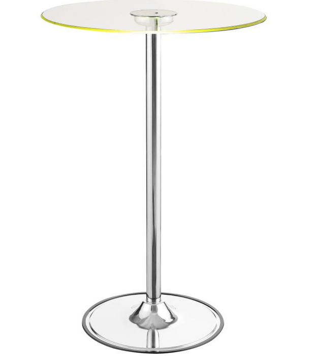 Thea LED Bar Table Chrome and Clear