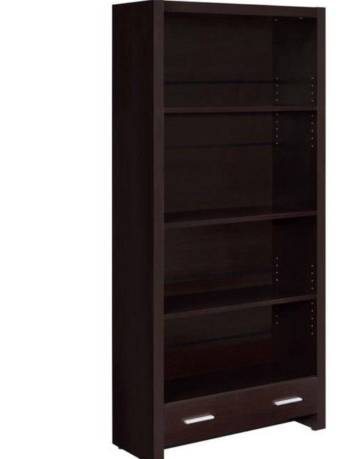 Skylar 5-shelf Bookcase with Storage Drawer Cappuccino