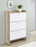 Denia 3-Tier Shoe Storage Cabinet Antique Pine And White