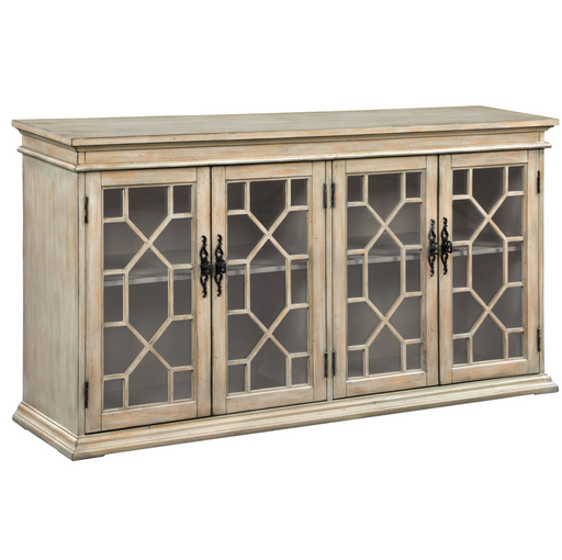 Kiara Glass Door Accent Cabinet Light Honey