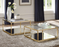 Renee 2-piece Square Coffee Table Set Rose Brass