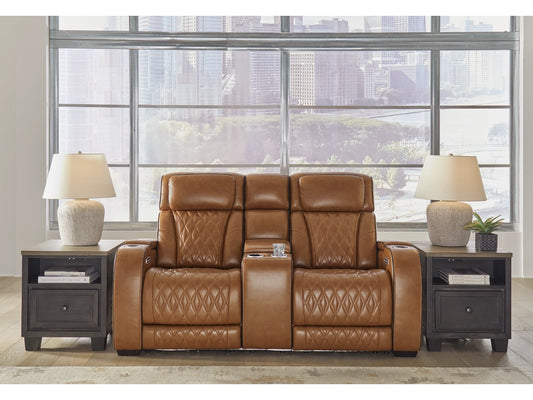 Boyington Dual Power Leather Reclining Loveseat with Console