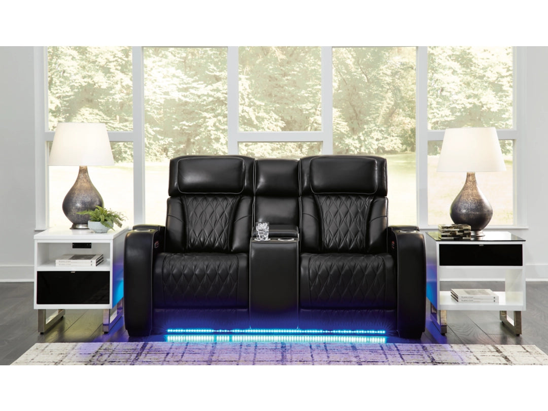 Boyington Dual Power Leather Reclining Loveseat with Console