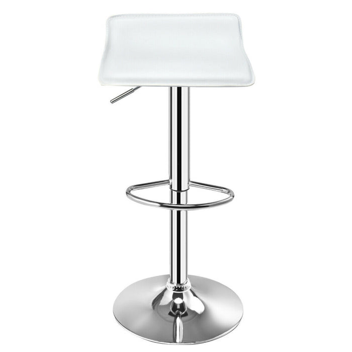 Set of 2 Modern Design Adjustable PU Leather Backless Bar Stools