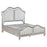 Evangeline Storage Bed with LED Headboard Silver Oak and Ivory