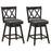 2 Pieces 25 Inch Swivel Counter Height Barstool Set with Rubber Wood Legs