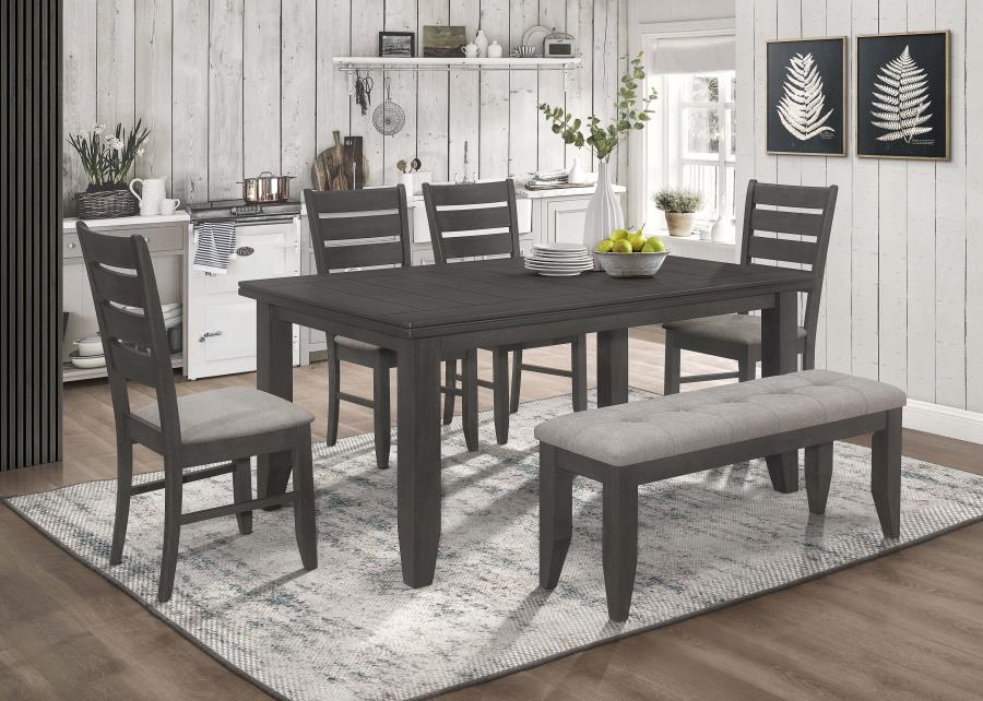 Dalila 6-Piece Rectangular Dining Set Grey And Dark Grey