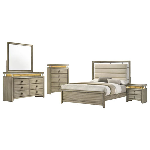 Giselle 5-piece Bedroom Set Rustic Beige