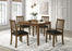 Parkwood 5-piece Dining Set with Square Table and Slat Back Side Chairs Honey Brown and Black