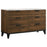 Mays 6-drawer Dresser Walnut Brown with Faux Marble Top