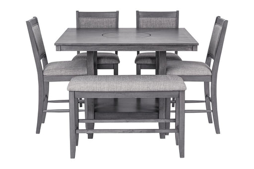 Counter Height Table + 4 Chair + Bench Set