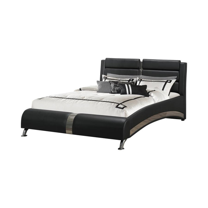 Jeremaine Upholstered Bed Black