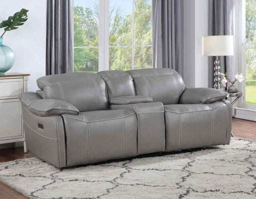 Alpine Dual-Power Leather Console Loveseat