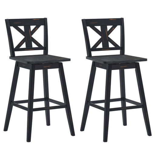 Set of 2 29 Inch 360-Degree Swivel Bar Stools for Home Restaurant