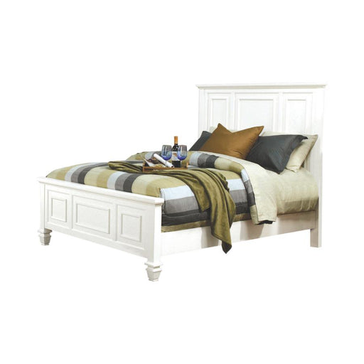 Sandy Beach Panel Bed with High Headboard Buttermilk