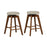 2 Pieces 26 Inch Backless Swivel Barstools with Linen Fabric Seat